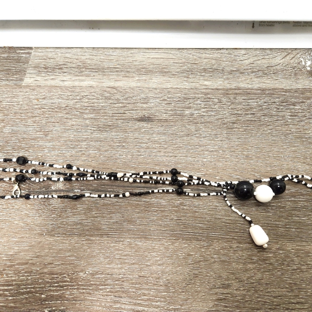 Black and White Beaded Necklace